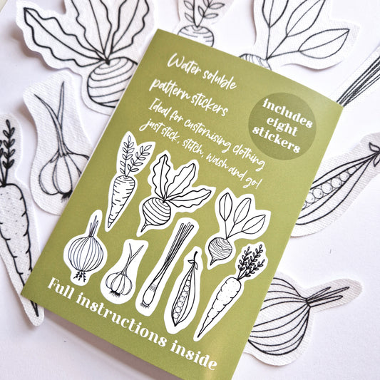 Garden Vegetables Stick & Stitch Embroidery Patterns