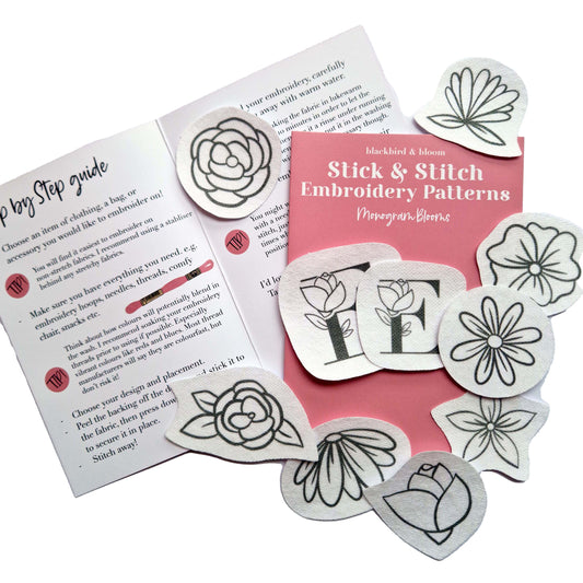 Monogram Blooms Stick & Stitch Embroidery Patterns