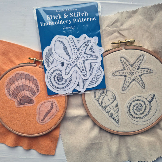Seashells Stick & Stitch Embroidery Patterns