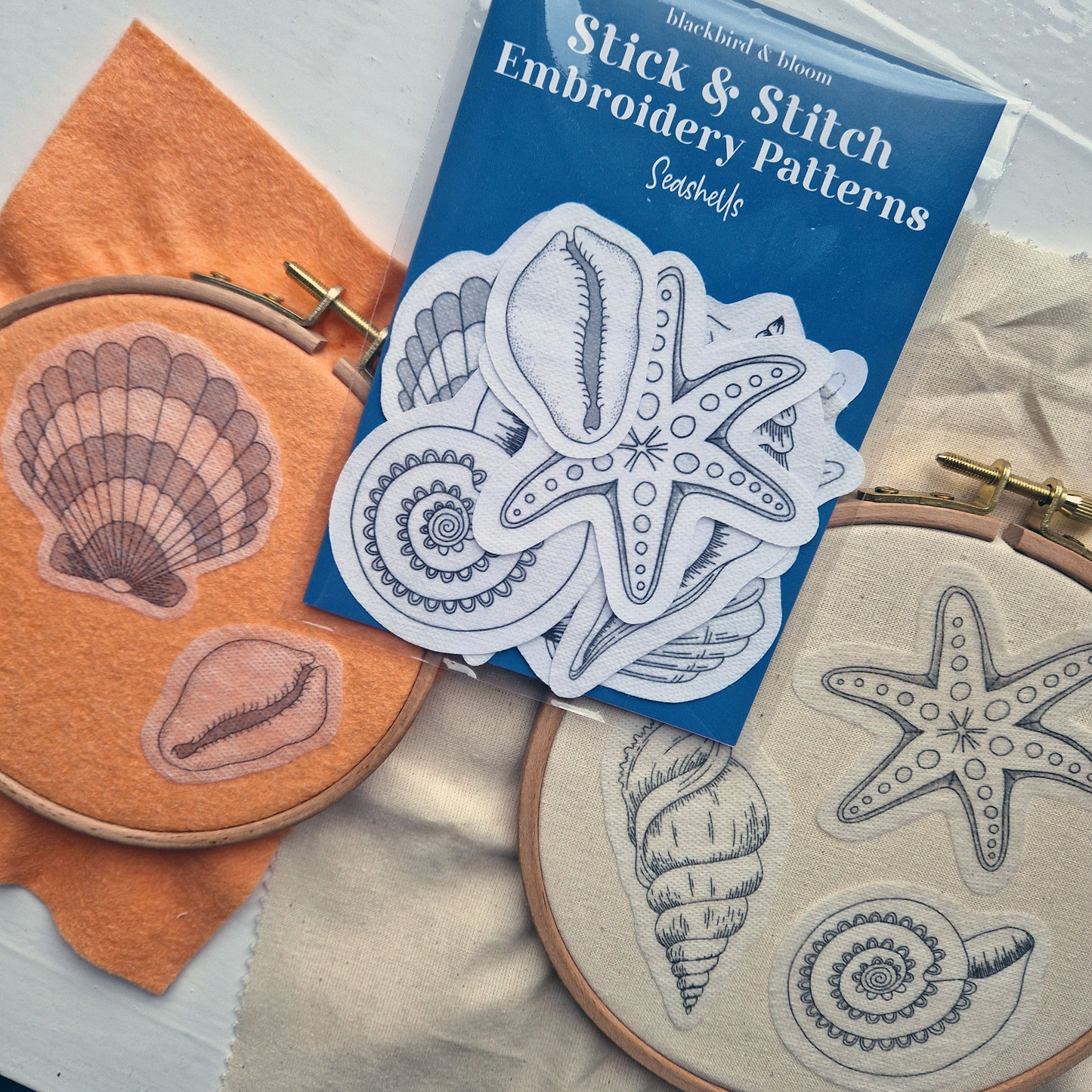 Seashells Stick & Stitch Embroidery Patterns