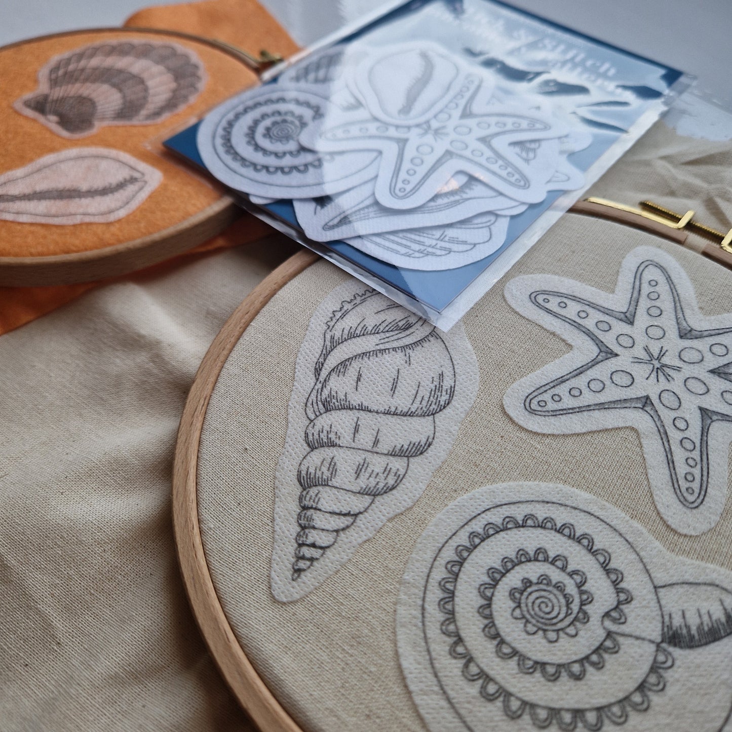 Seashells Stick & Stitch Embroidery Patterns