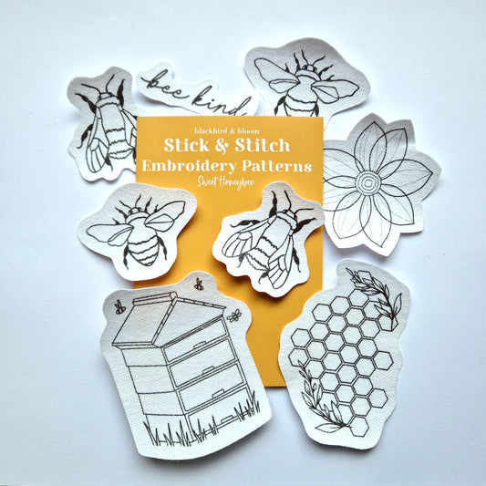 Sweet Honeybee Stick & Stitch Embroidery Patterns