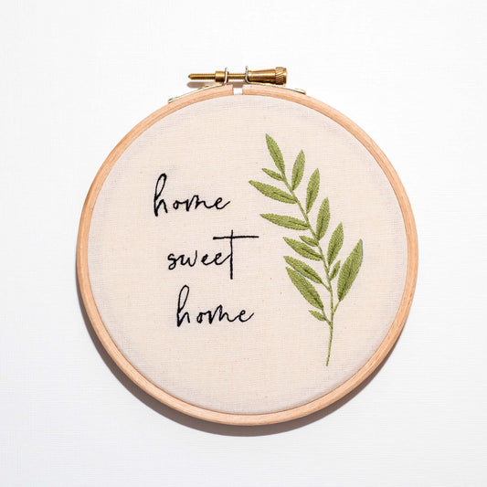 Home Sweet Home Embroidery Artwork