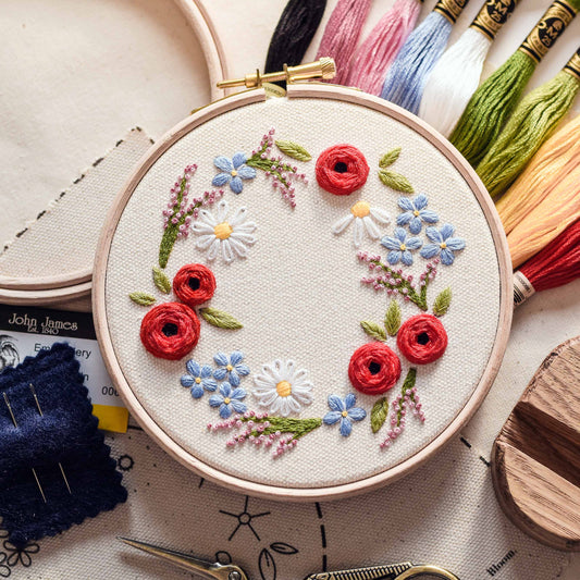 Wildflower Wreath Embroidery Kit
