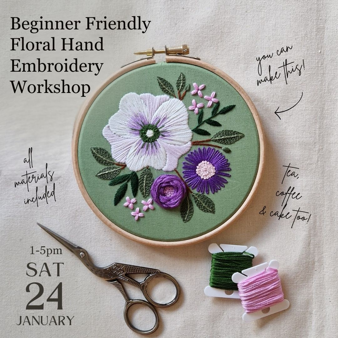 Floral Hand Embroidery Workshop - Sat 24th January 2026