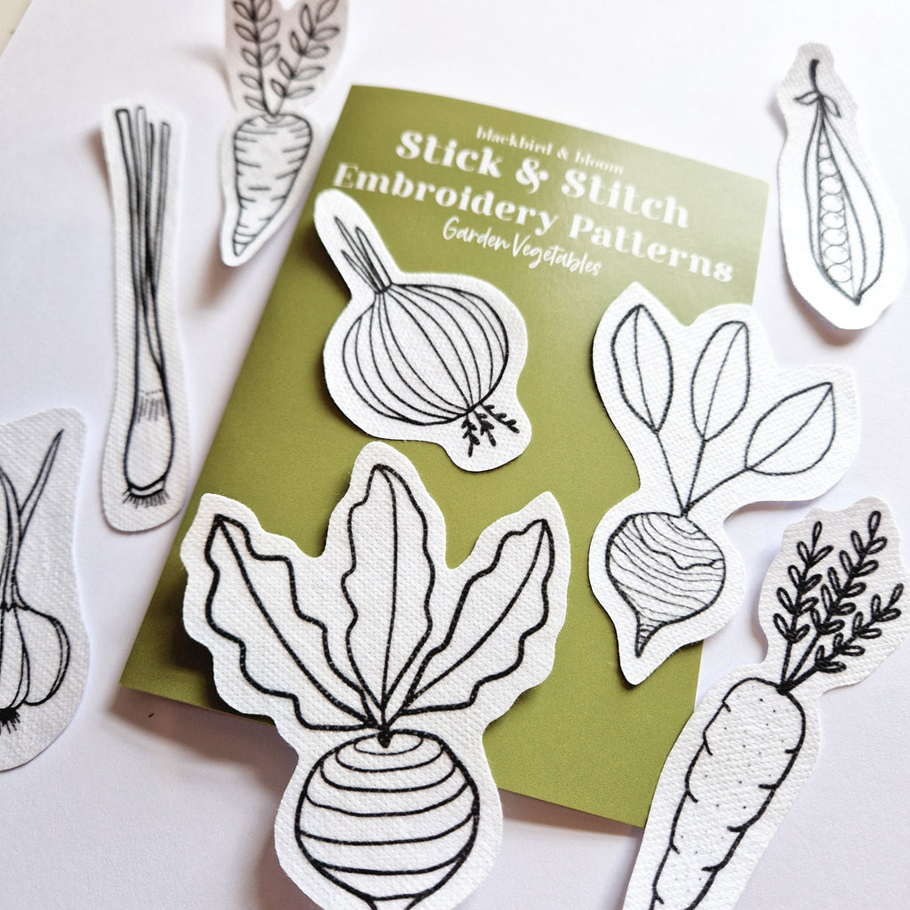 Garden Vegetables Stick & Stitch Embroidery Patterns
