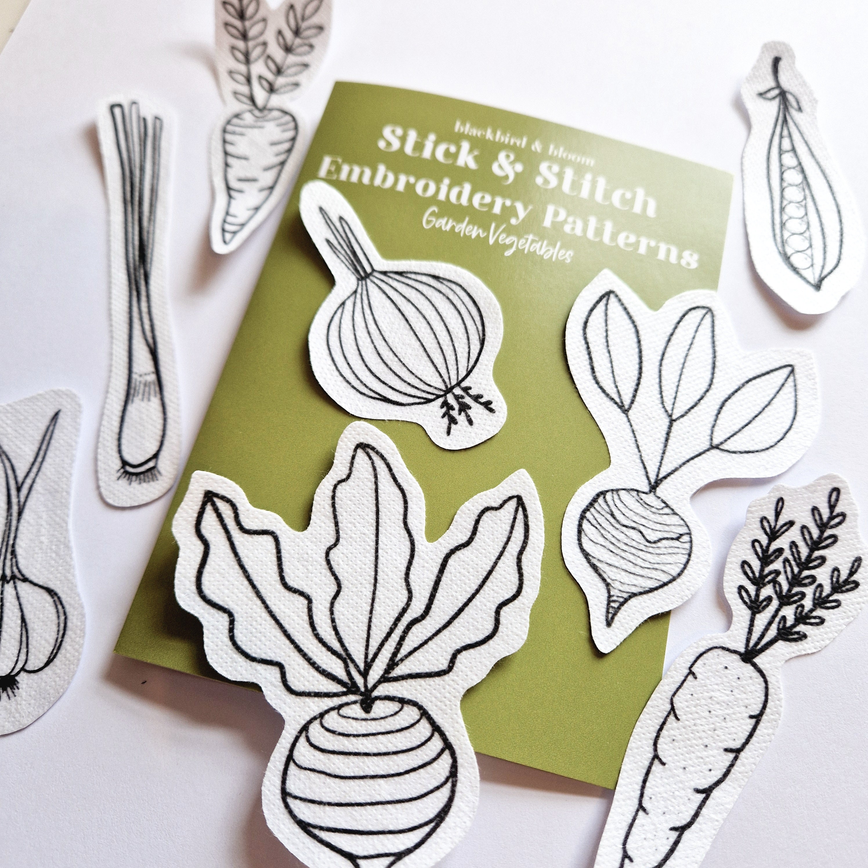 Garden Vegetables Stick & Stitch Embroidery Patterns