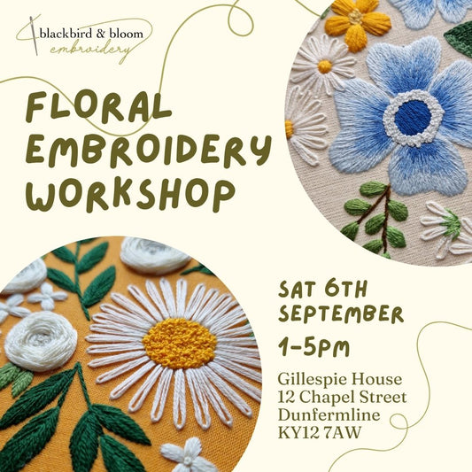Floral Hand Embroidery Workshop - Sat 6th September '25