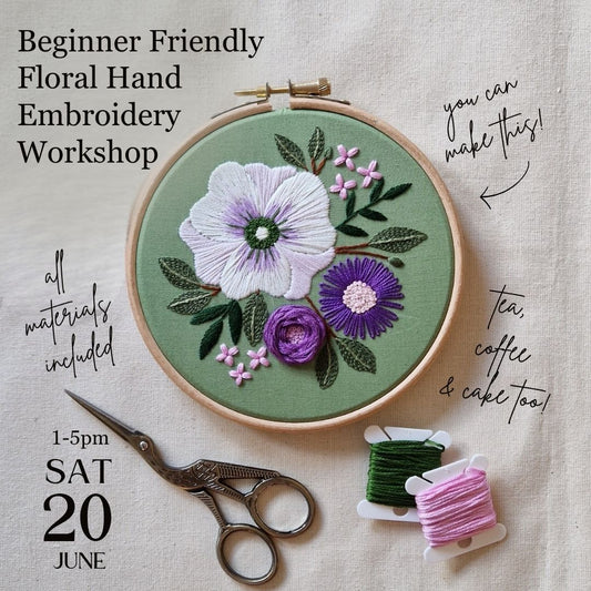Floral Hand Embroidery Workshop - Sat 20th June 2026