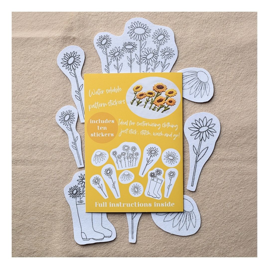 Happy Sunflowers Stick & Stitch Embroidery Patterns