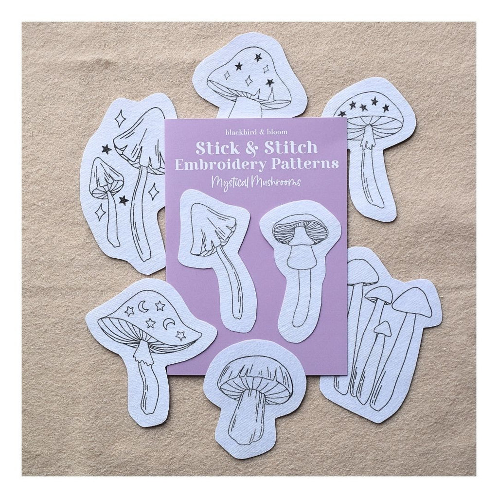 Mystical Mushrooms Stick & Stitch Embroidery Patterns