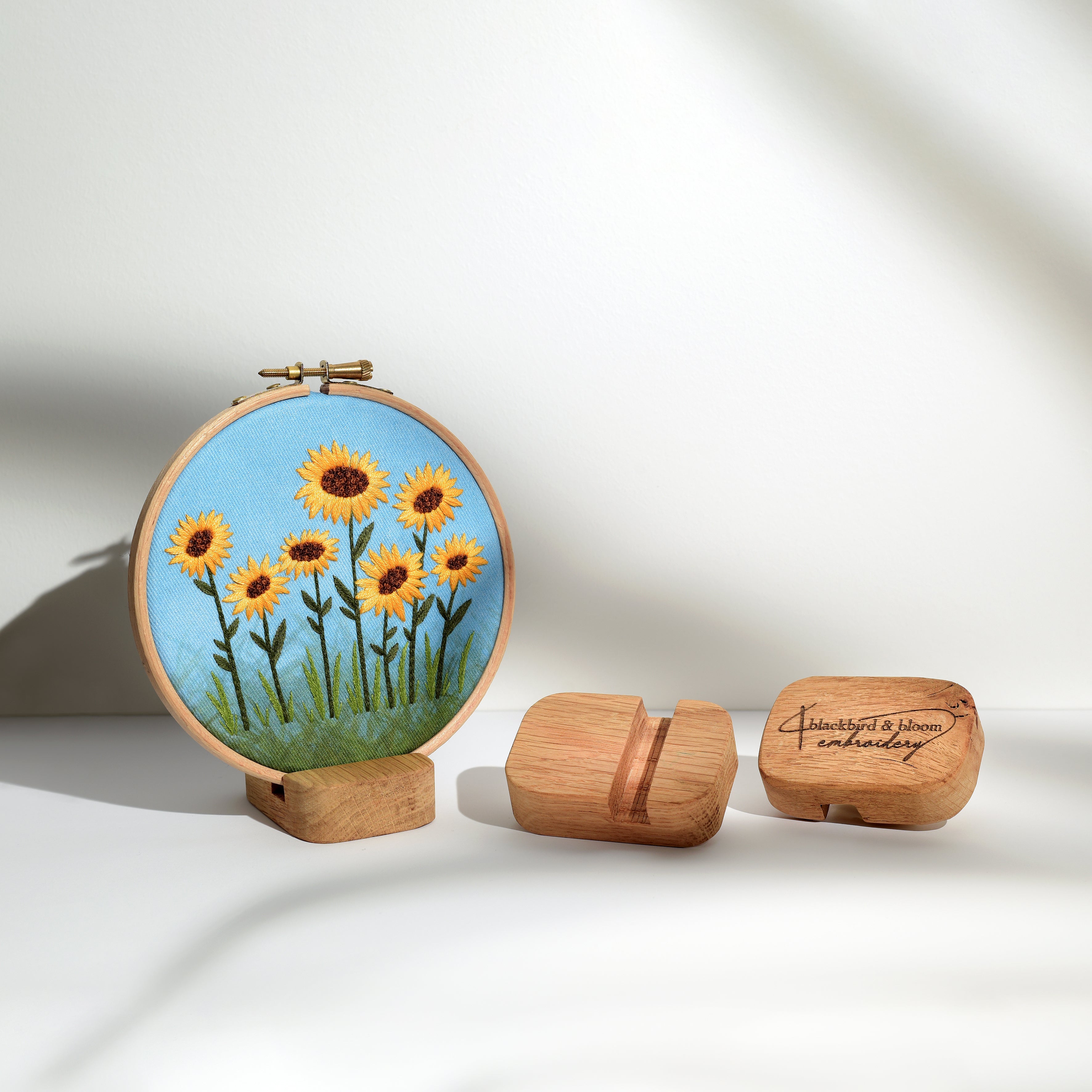 Oak Embroidery Hoop Stand