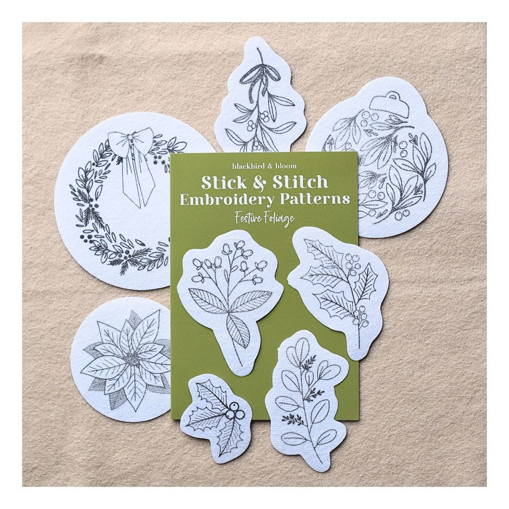Festive Foliage Stick & Stitch Embroidery Patterns