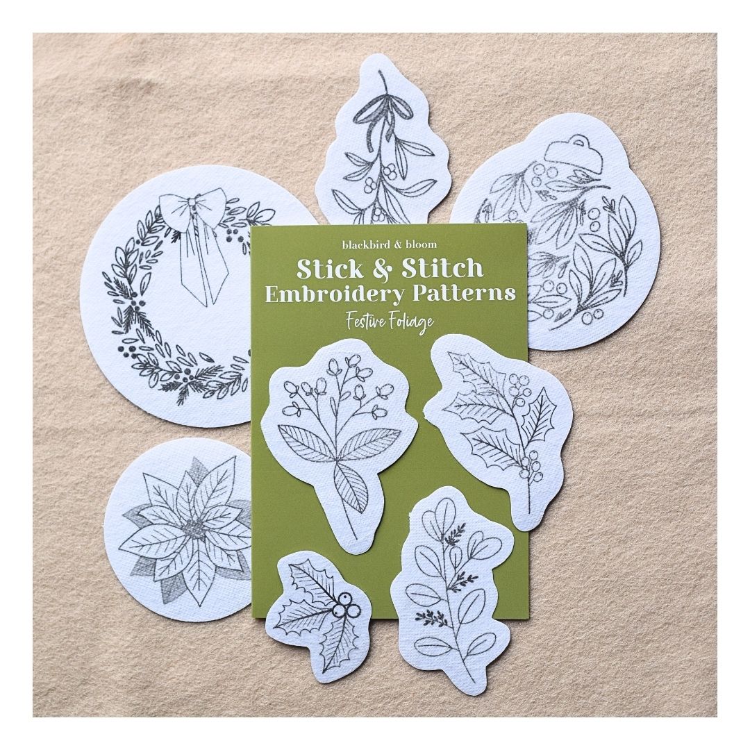 Festive Foliage Stick & Stitch Embroidery Patterns