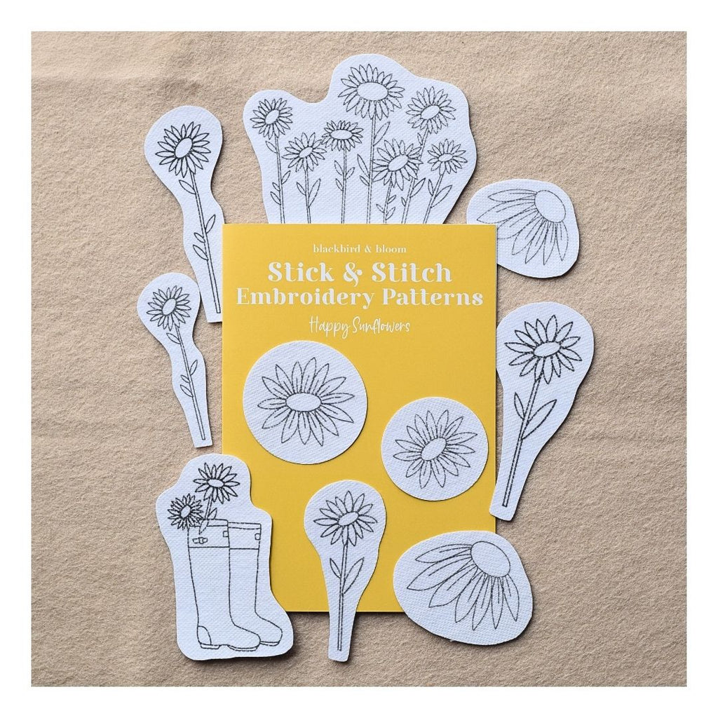 Happy Sunflowers Stick & Stitch Embroidery Patterns