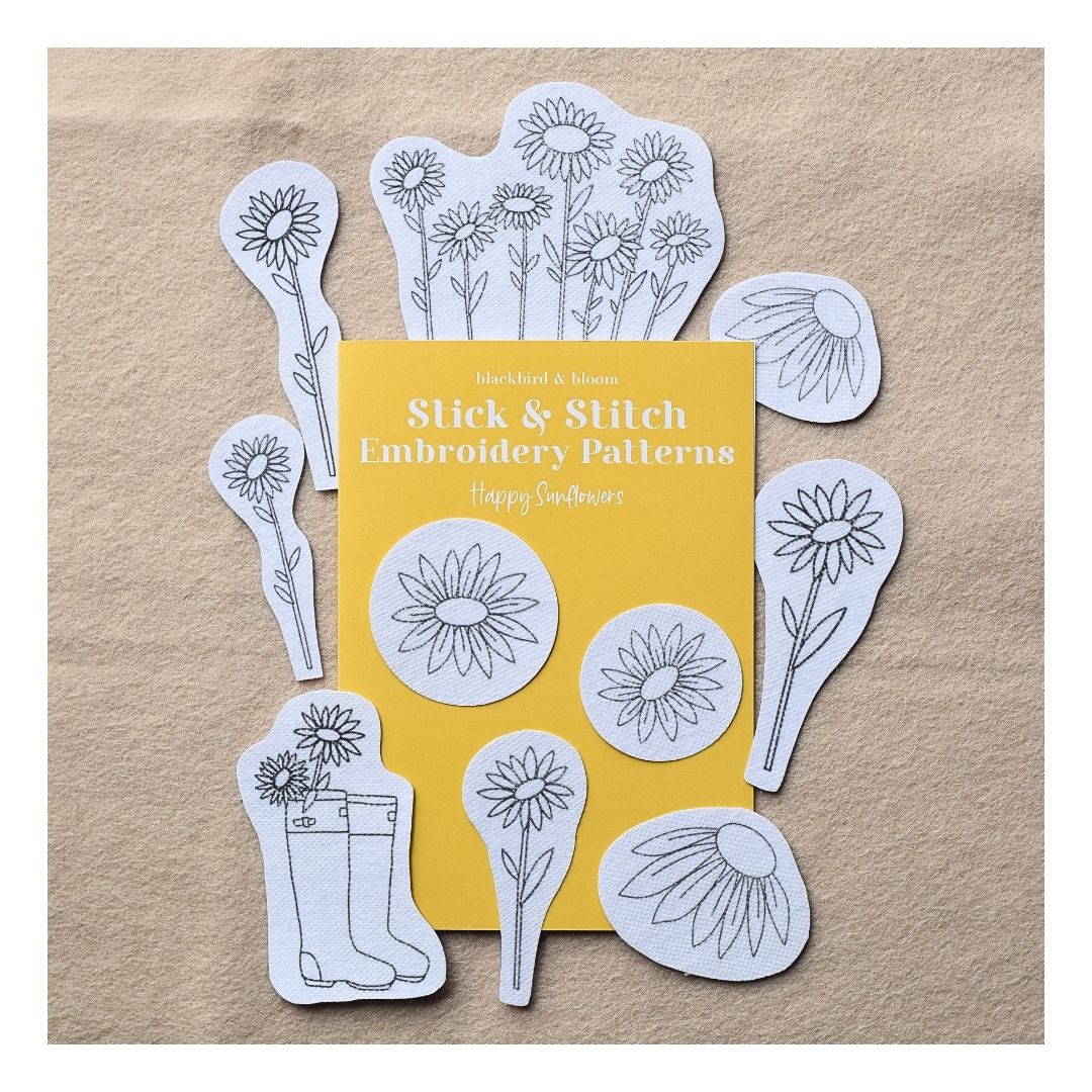 Happy Sunflowers Stick & Stitch Embroidery Patterns