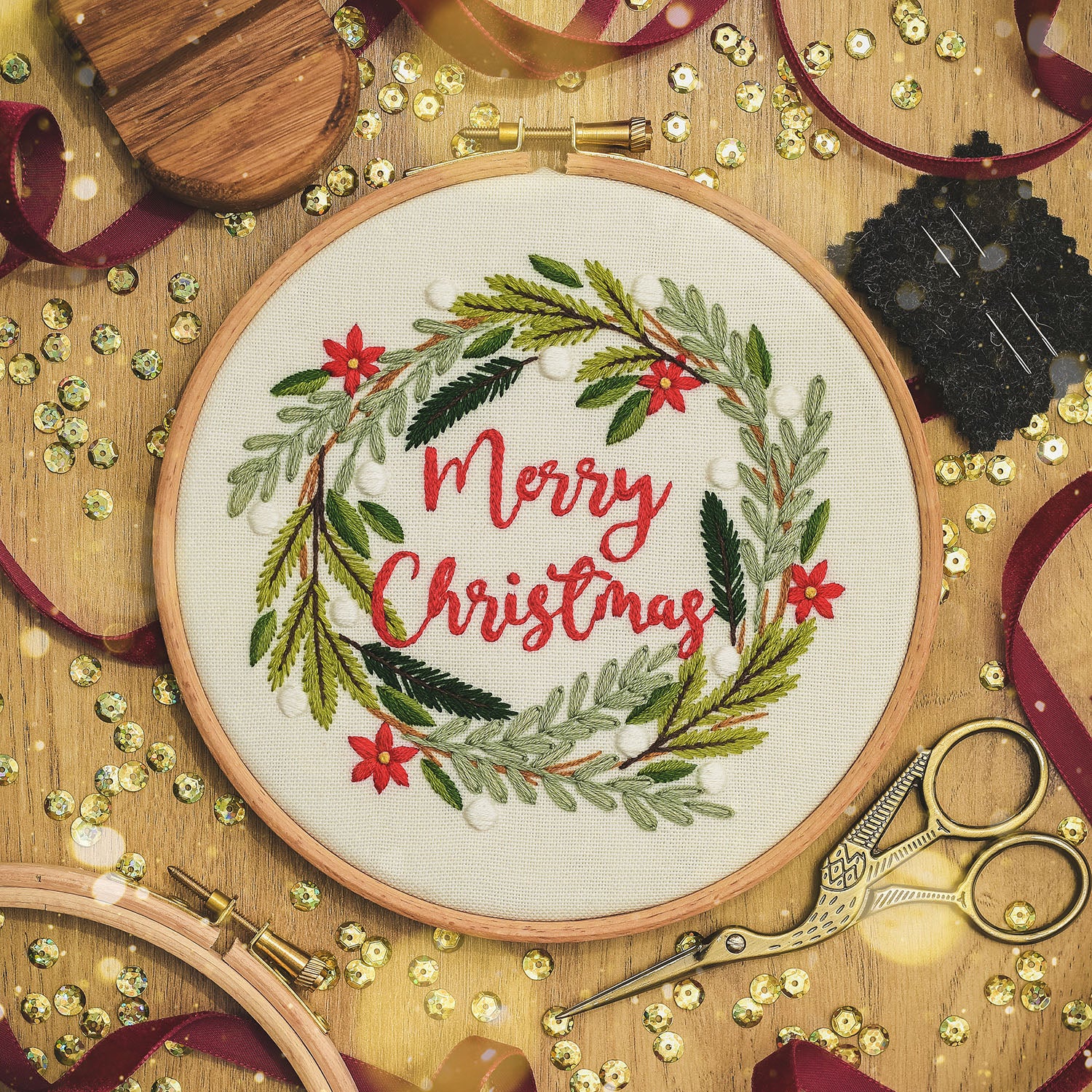 Christmas Wreath Embroidery Kit