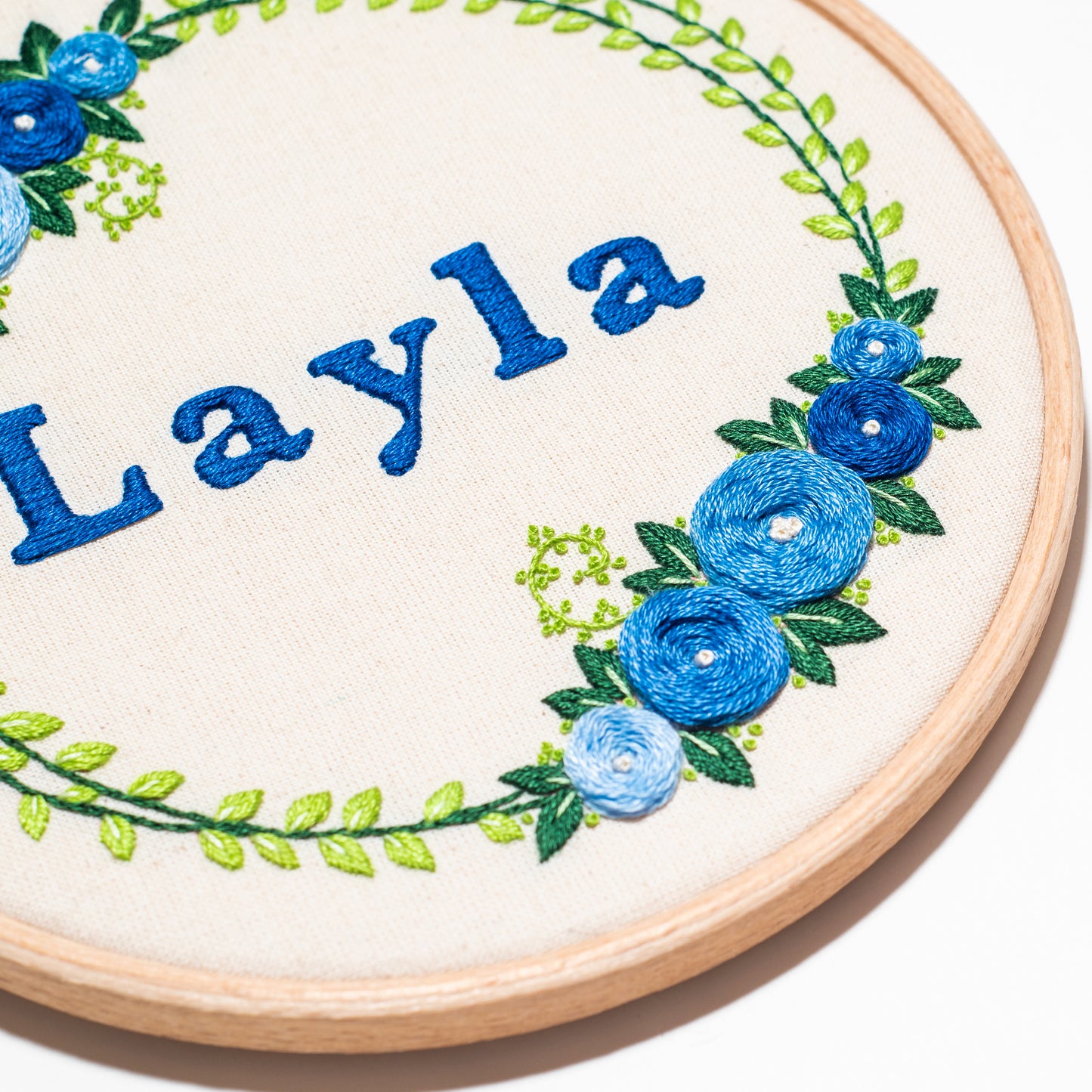 Custom Floral Wreath Hand Embroidery