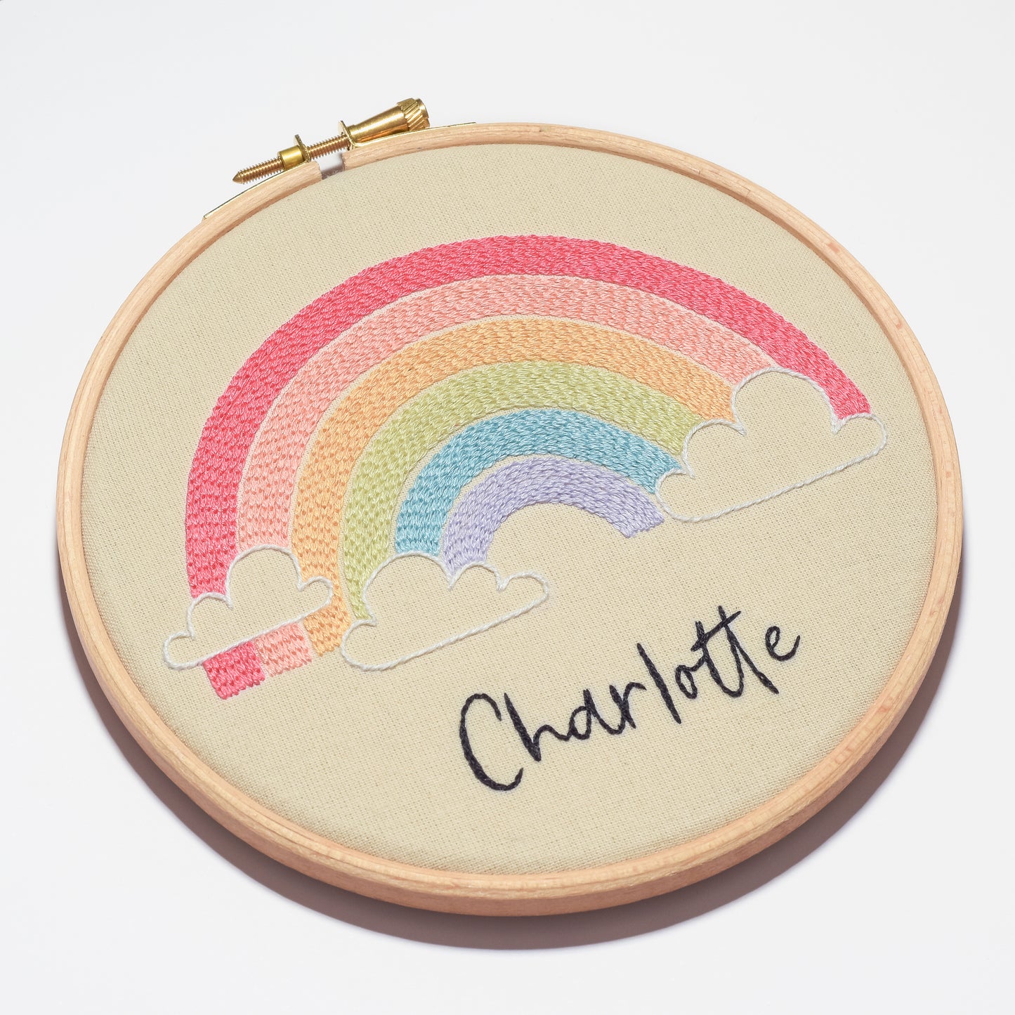 Custom Rainbow Name Hand Embroidery