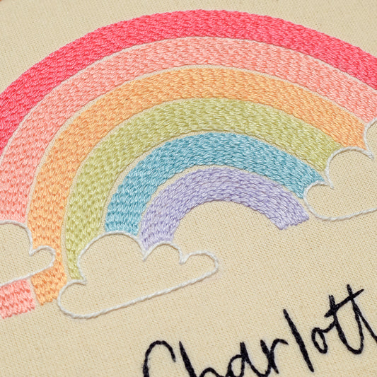 Custom Rainbow Name Hand Embroidery