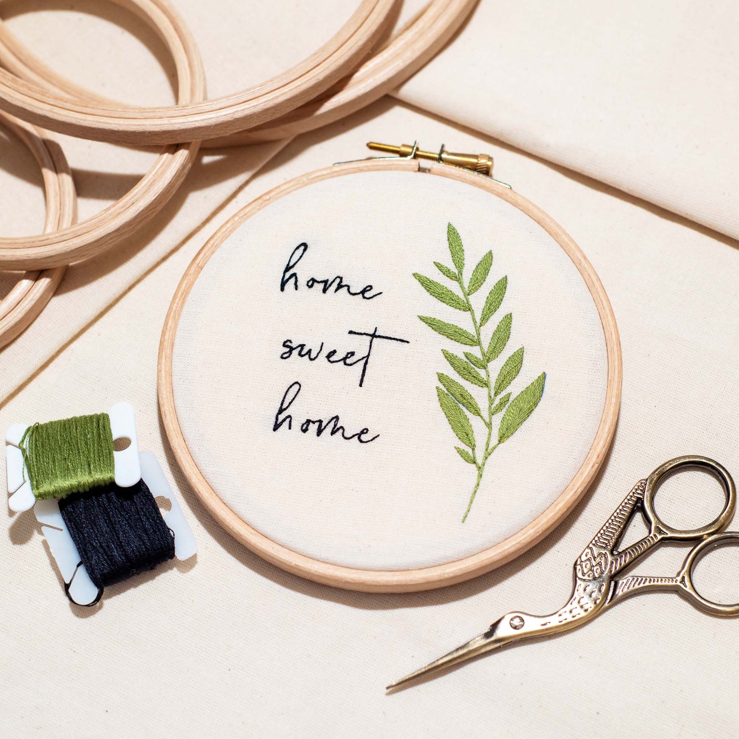 'Home Sweet Home' 5" Embroidered Hoop