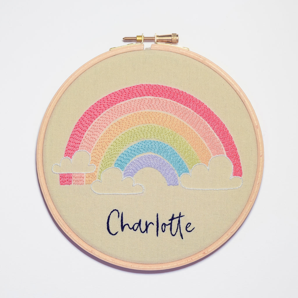 Custom Rainbow Name Hand Embroidery