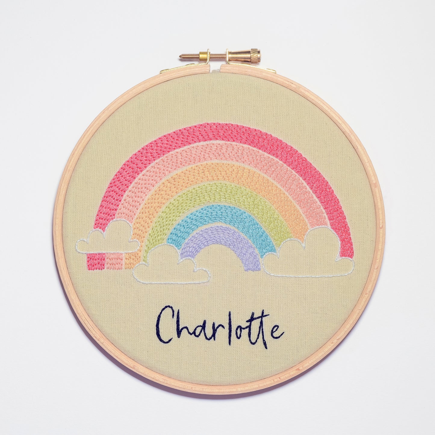 Custom Rainbow Name Hand Embroidery