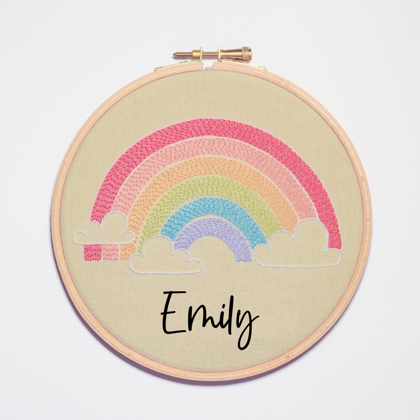 Custom Rainbow Name Hand Embroidery