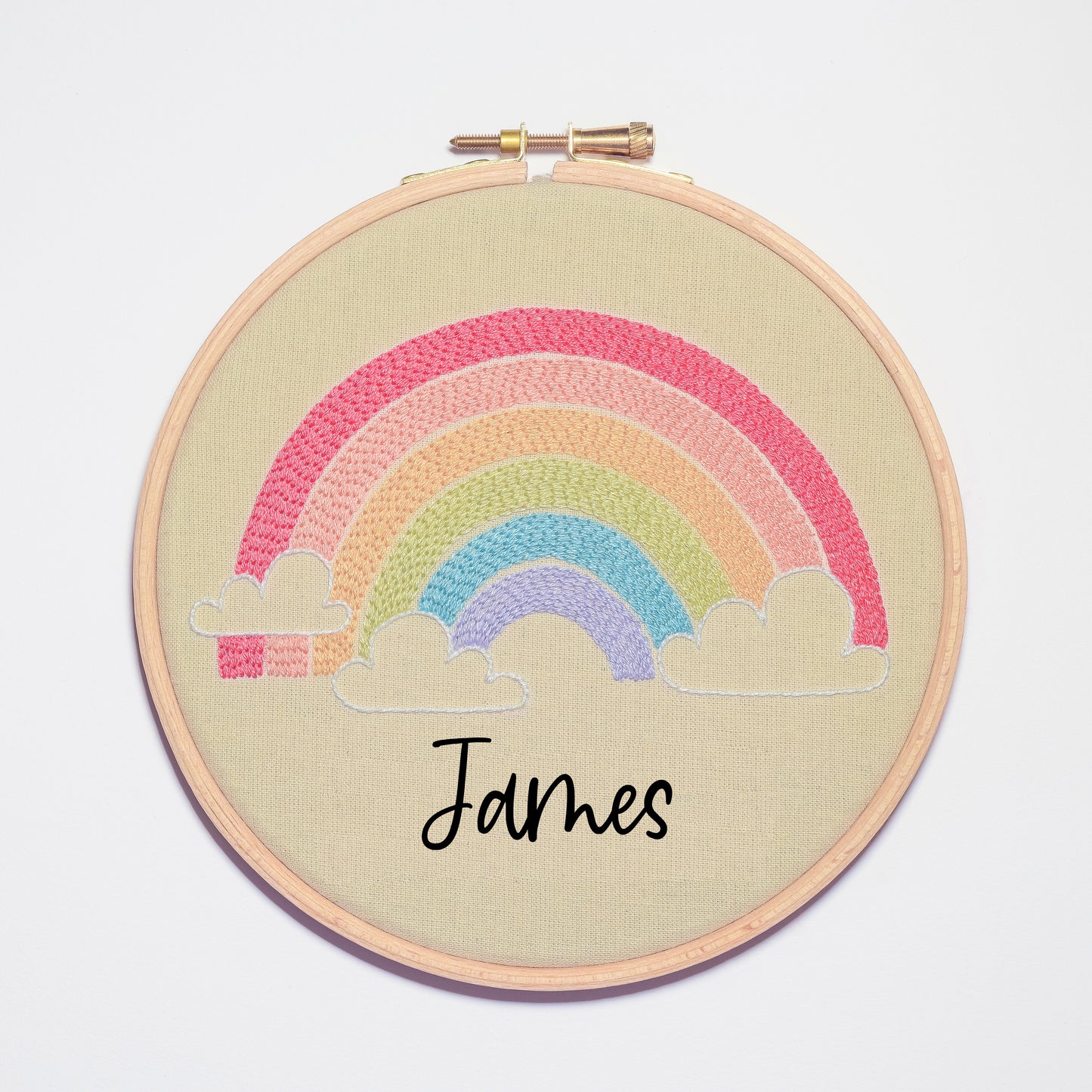 Custom Rainbow Name Hand Embroidery