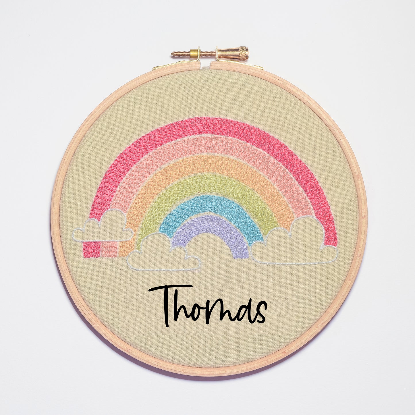 Custom Rainbow Name Hand Embroidery